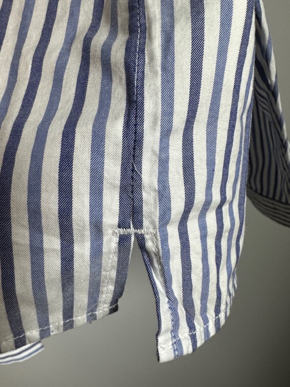 Everlane Cropped Striped Cotton Button Down The Woven PJ Top NWT Large - Picture 11 of 11